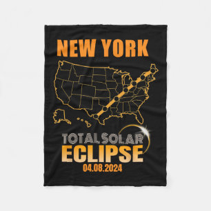 Total Solar Eclipse New York Fleece Blanket