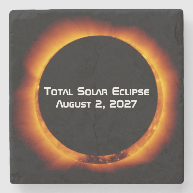 Total Solar Eclipse of the Century 2027 Stone Coaster (Front)