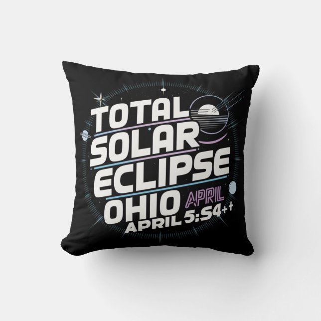 TOTAL SOLAR ECLIPSE OHIO APRIL CUSHION (Front)