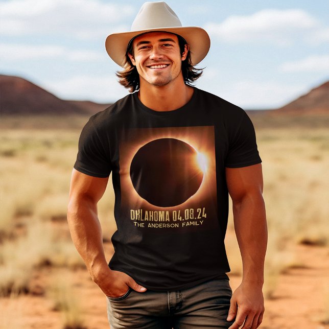 Total Solar Eclipse Oklahoma 2024 Personalised T-Shirt (Creator Uploaded)