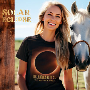 Total Solar Eclipse Oklahoma 2024 Personalised T-Shirt