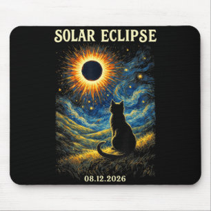Total Solar Eclipse Painting Cats 2026 August 12 Mouse Mat