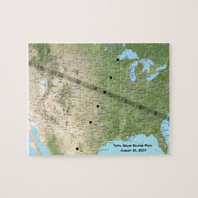 Total Solar Eclipse Path Map 2017 Jigsaw Puzzle (Horizontal)