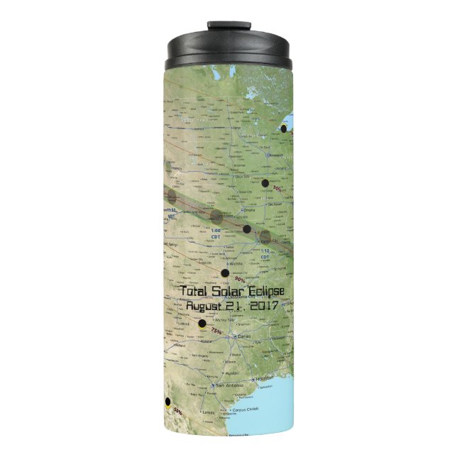 Total Solar Eclipse Path Map 2017 Thermal Tumbler (Front)