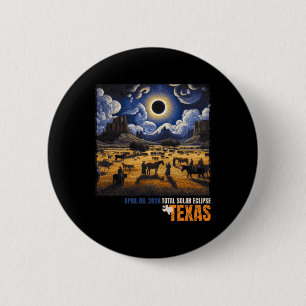 Total Solar Eclipse Retro April 8 2024 Astronomy  6 Cm Round Badge