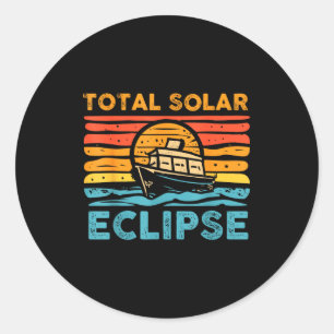 Total Solar Eclipse Retro Eclipse Classic Round Sticker