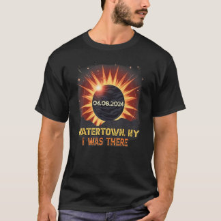 Total Solar Eclipse Retro Watertown New York NY T-Shirt