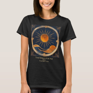 Total Solar Eclipse Rolling Hills Blue Orange T-Shirt