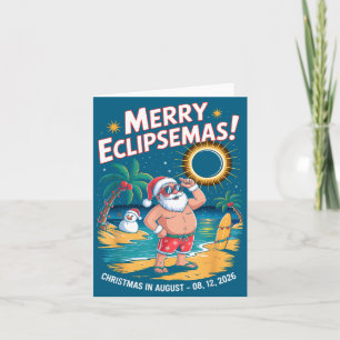 Total Solar Eclipse Santa Christmas Bible Verse Card