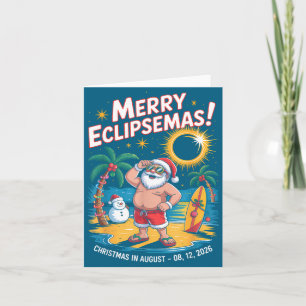 Total Solar Eclipse Santa Christmas Faith Design Card