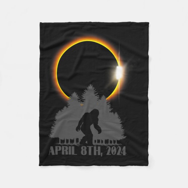 Total Solar Eclipse Sasquatch Artwork - Big Foot 2 Fleece Blanket (Front)