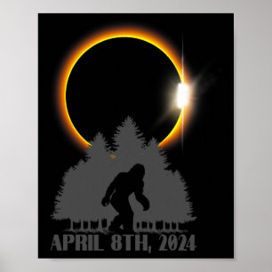 Total Solar Eclipse Sasquatch Artwork - Big Foot 2 Poster