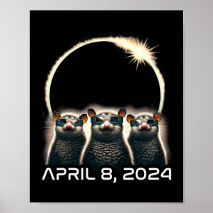 Total Solar Eclipse Shirt 2024 Opossum In Astronom Poster