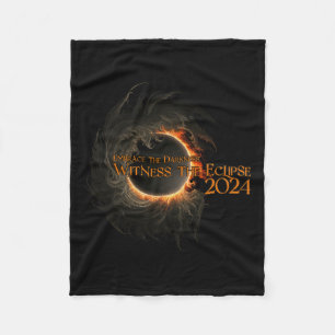 Total Solar Eclipse Shirt April 8 Embrace The Dark Fleece Blanket