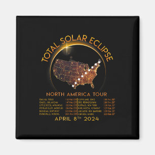 Total Solar Eclipse Shirts Tour Of America April 8 Magnet