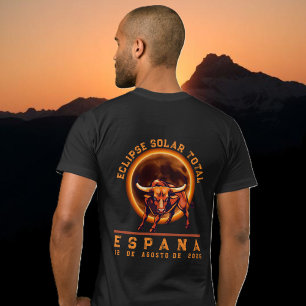 Total Solar Eclipse- Spain 2026 Bull in Spanish T-Shirt