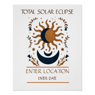 Total Solar Eclipse Spain Custom 2026 Poster