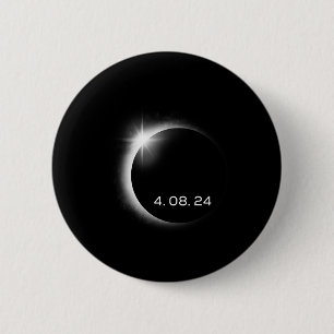 Total Solar Eclipse Spring April 8th 2024 America 6 Cm Round Badge