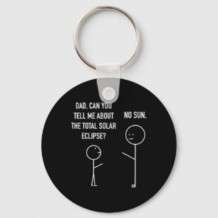 Total Solar Eclipse Stick Figure Humour Astrology Key Ring