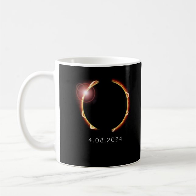 Total Solar Eclipse Sun 8th April 2024 Coffee Mug (Left)