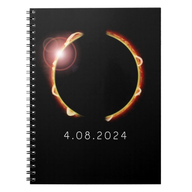 Total Solar Eclipse Sun 8th April 2024 Notebook (Front)