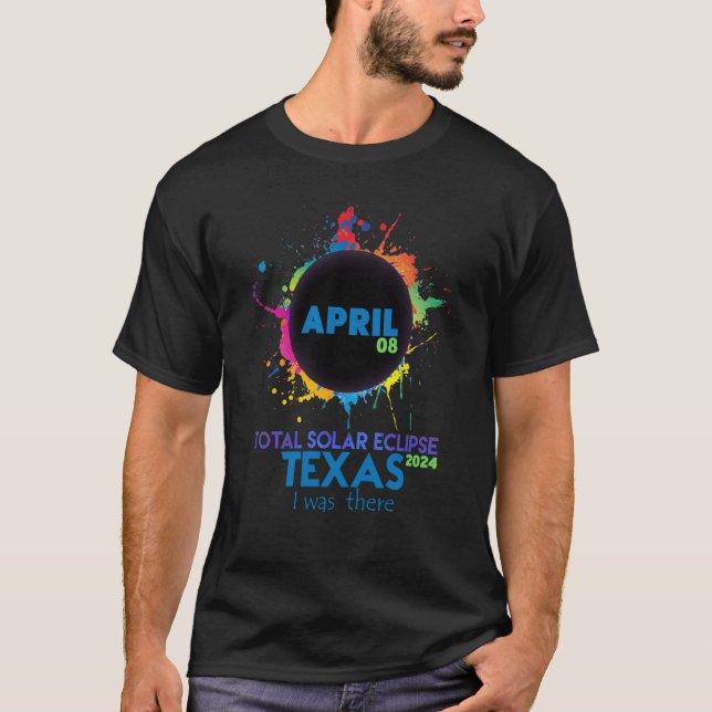 Total Solar Eclipse TEXAS 2024 Colorful Totality T-Shirt (Front)