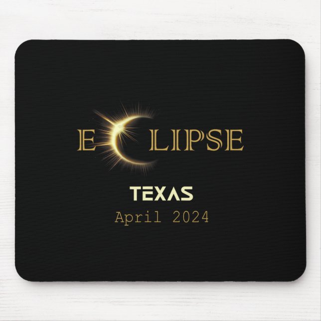 Total Solar Eclipse Texas Totality April 8 2024 Te Mouse Mat (Front)