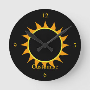 Total Solar Eclipse Thunder_Cove Round Clock