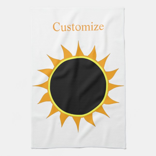 Total Solar Eclipse Thunder_Cove Tea Towel (Vertical)