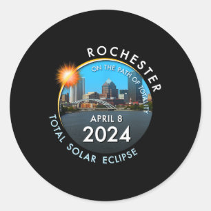 Total Solar Eclipse Totality Rochester New York 26 Classic Round Sticker