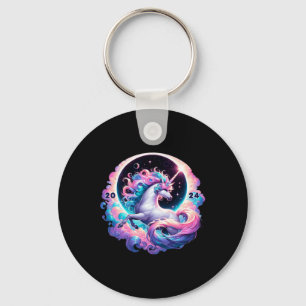 Total Solar Eclipse Totality Unicorn Key Ring