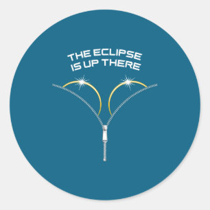 Total Solar Eclipse Up There Classic Round Sticker