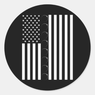 Total Solar Eclipse US American Flag 04.08.2024 To Classic Round Sticker