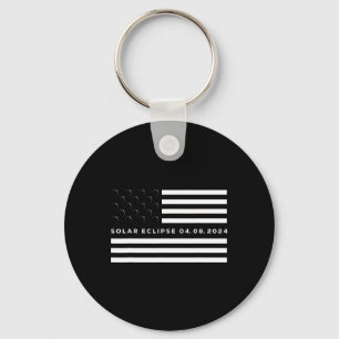 Total Solar Eclipse US American Flag 04.08.2024 To Key Ring