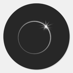 Total Solar Eclipse US American Flag Totality 04.0 Classic Round Sticker