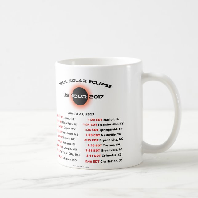 Total Solar Eclipse US Tour 2017 Mug (Right)