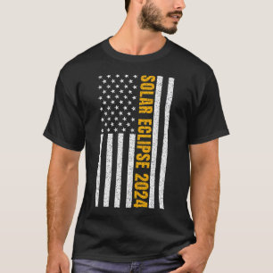 Total Solar Eclipse USA April 8, 2024  US flag T-Shirt