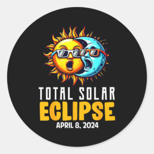 Total Solar Eclipse Usa Sun Classic Round Sticker
