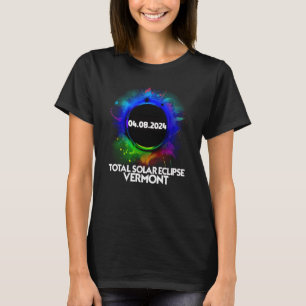 Total Solar Eclipse Vermont 2024 Colourful America T-Shirt