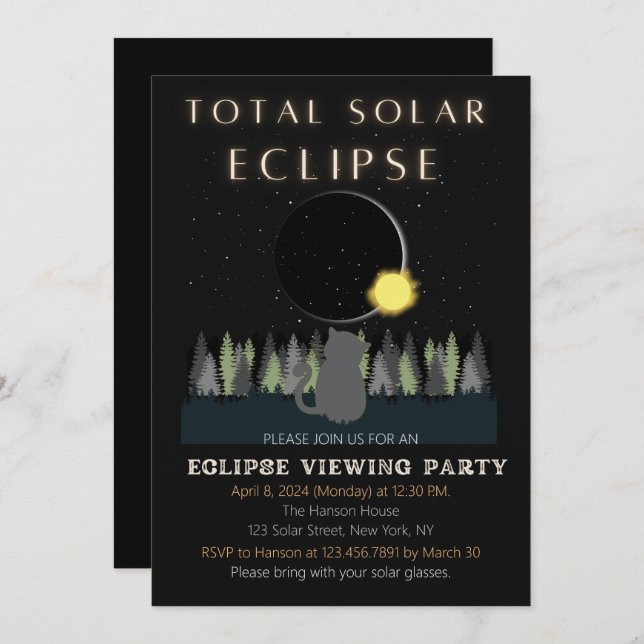 Total Solar Eclipse Viewing Party Invitation  (Front/Back)