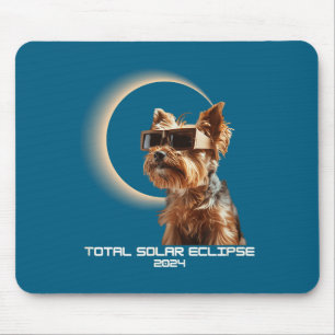 Total Solar Eclipse Yorkshire Terrier Illustration Mouse Mat