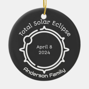 Total Solar Gift Eclipse 2024 Modern Minimal Ceramic Tree Decoration
