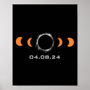 Total Sun Eclipse Solar April 8 2024 Path Of Total Poster