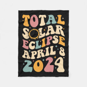 Totality 04 08 24 Total Solar Eclipse 2024 Groovy Fleece Blanket