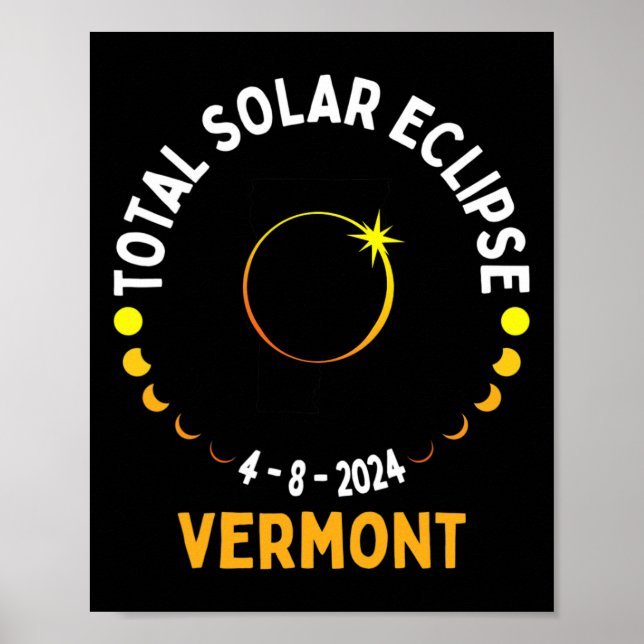 Totality 04 08 24 Total Solar Eclipse 2024 Vermont Poster (Front)