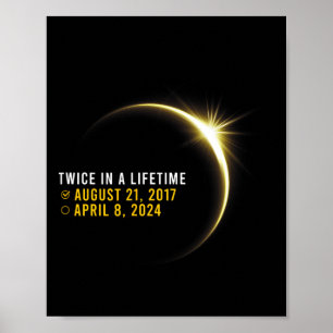 Totality 24 Twice In A Lifetime Total Solar Eclips Poster