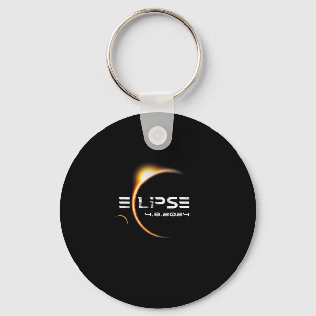 Totality 4.08.2024 Total Solar Eclipse 2024  Key Ring (Front)