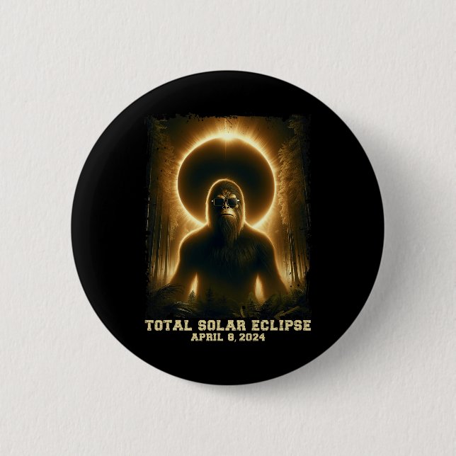 Totality April 8 2024 Total Solar Eclipse  6 Cm Round Badge (Front)