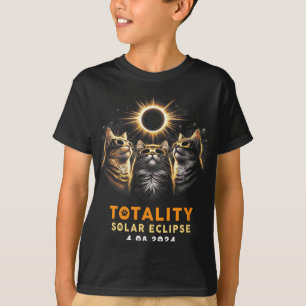 Totality Cats Wearing Solar Eclipse Gles 4.08.2024 T-Shirt