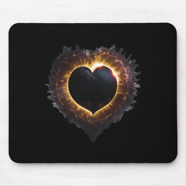 Totality Girls Heart Shape Total Solar Eclipse 202 Mouse Mat (Front)